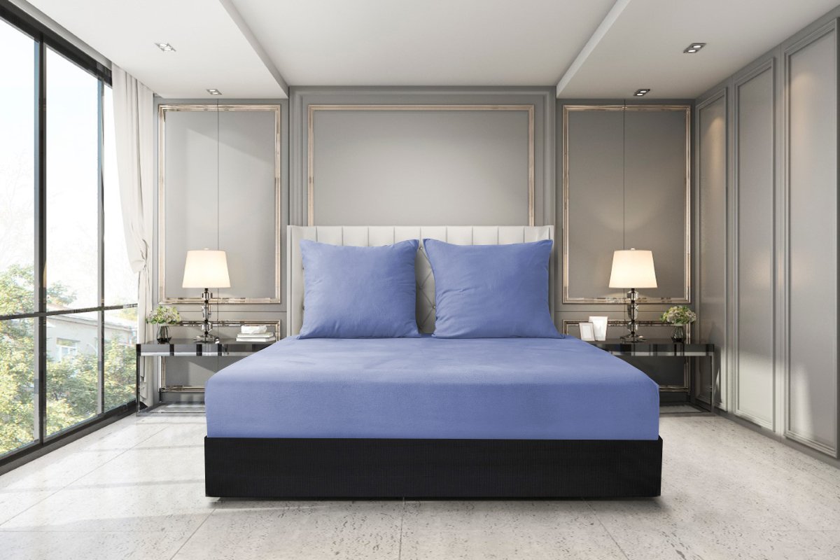 A plush Velvet Flannel Fitted Sheet in a cozy bedroom setting, showcasing its soft texture and elegant design.