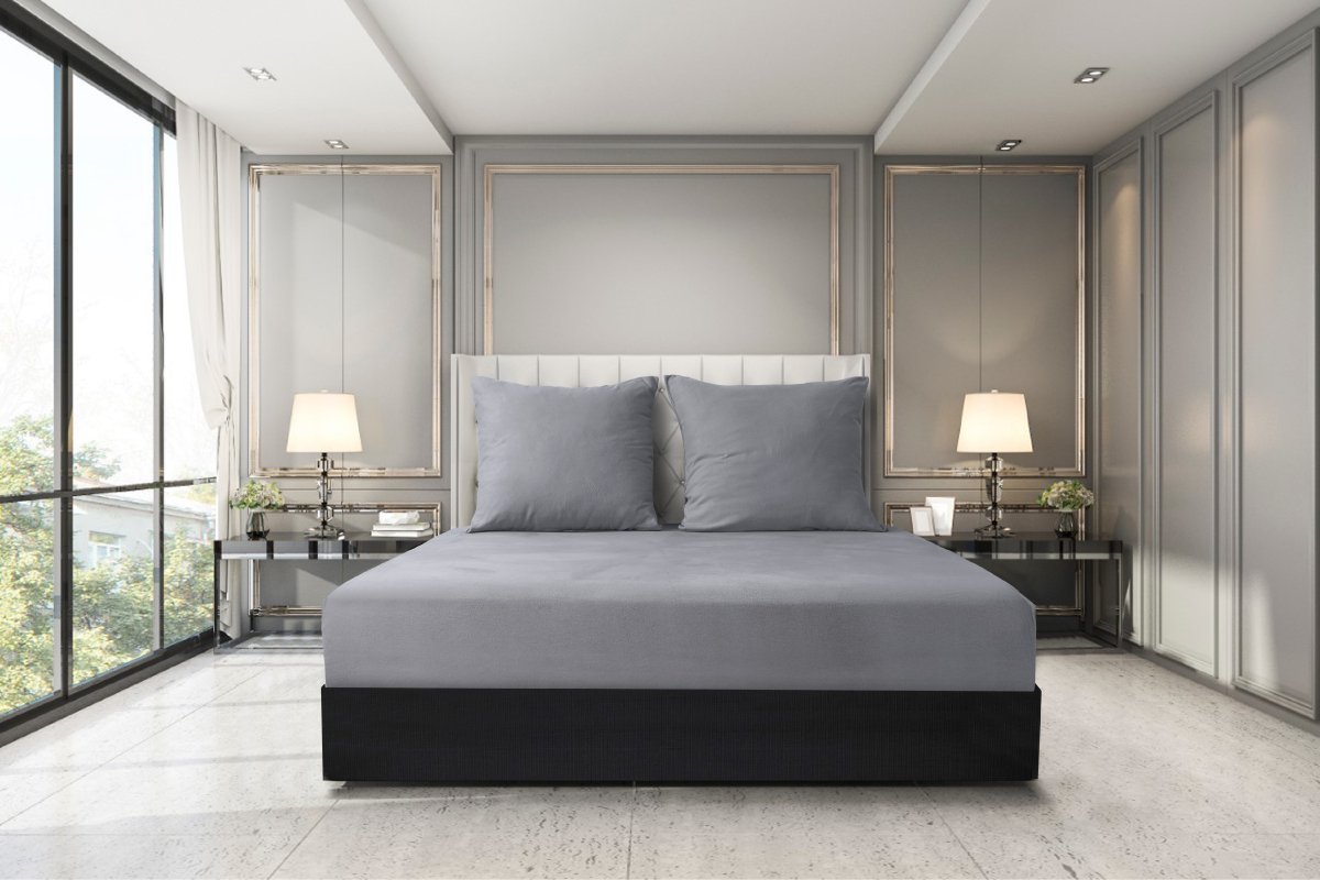 A plush Velvet Flannel Fitted Sheet in a cozy bedroom setting, showcasing its soft texture and elegant design.