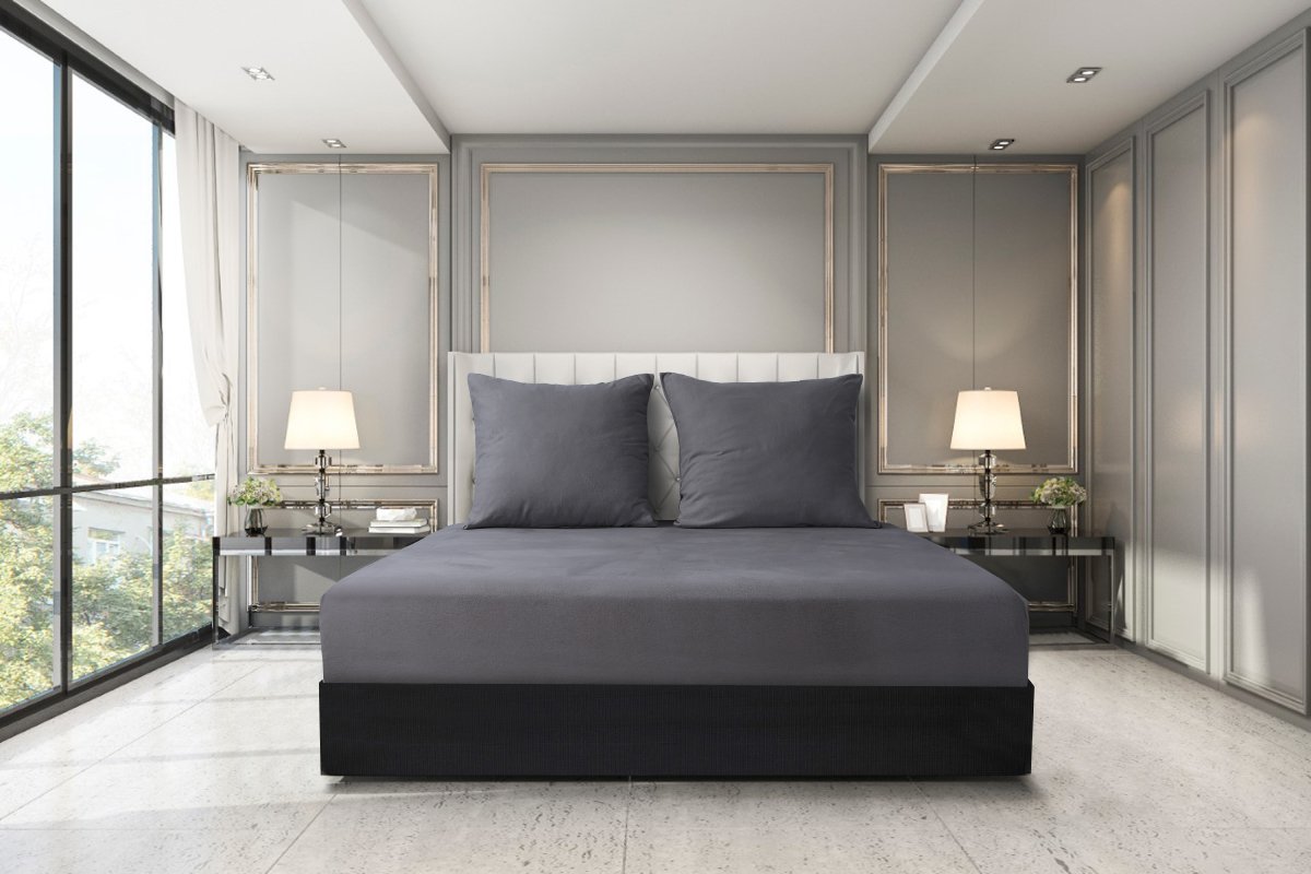 A plush Velvet Flannel Fitted Sheet in a cozy bedroom setting, showcasing its soft texture and elegant design.