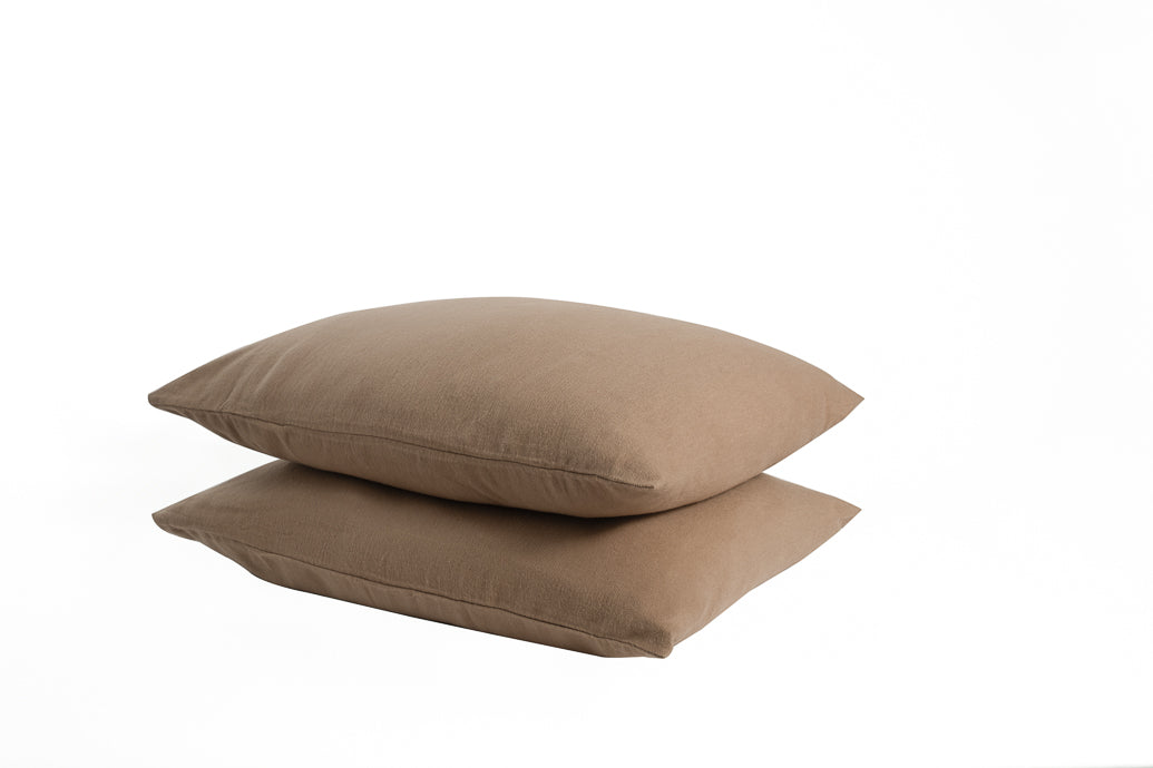 A luxurious set of two Velvet Flannel Pillowcases made from 100% cotton-flannel, showcasing their plush texture and elegant design.
