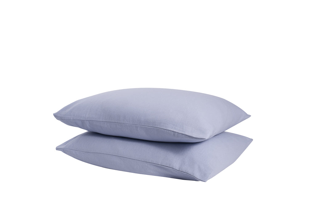 A luxurious set of two Velvet Flannel Pillowcases made from 100% cotton-flannel, showcasing their plush texture and elegant design.