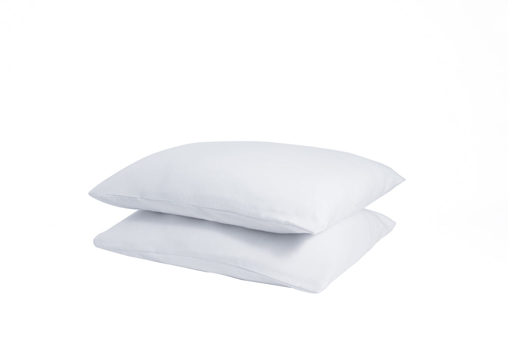 A luxurious set of two Velvet Flannel Pillowcases made from 100% cotton-flannel, showcasing their plush texture and elegant design.