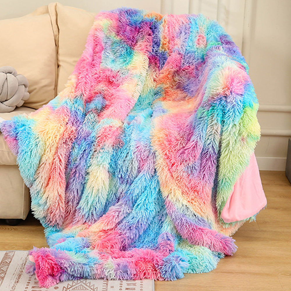 Warm Fluffy Shaggy Throw Blanket in various colors, showcasing its soft faux fur texture and elegant design.