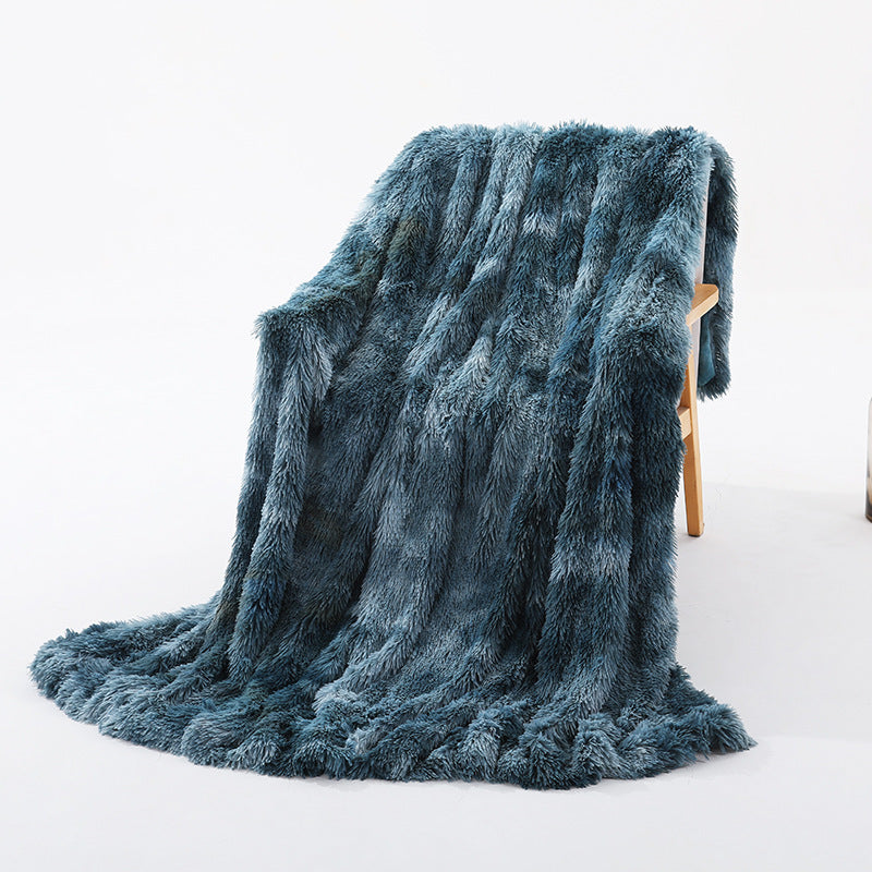 Warm Fluffy Shaggy Throw Blanket in various colors, showcasing its soft faux fur texture and elegant design.