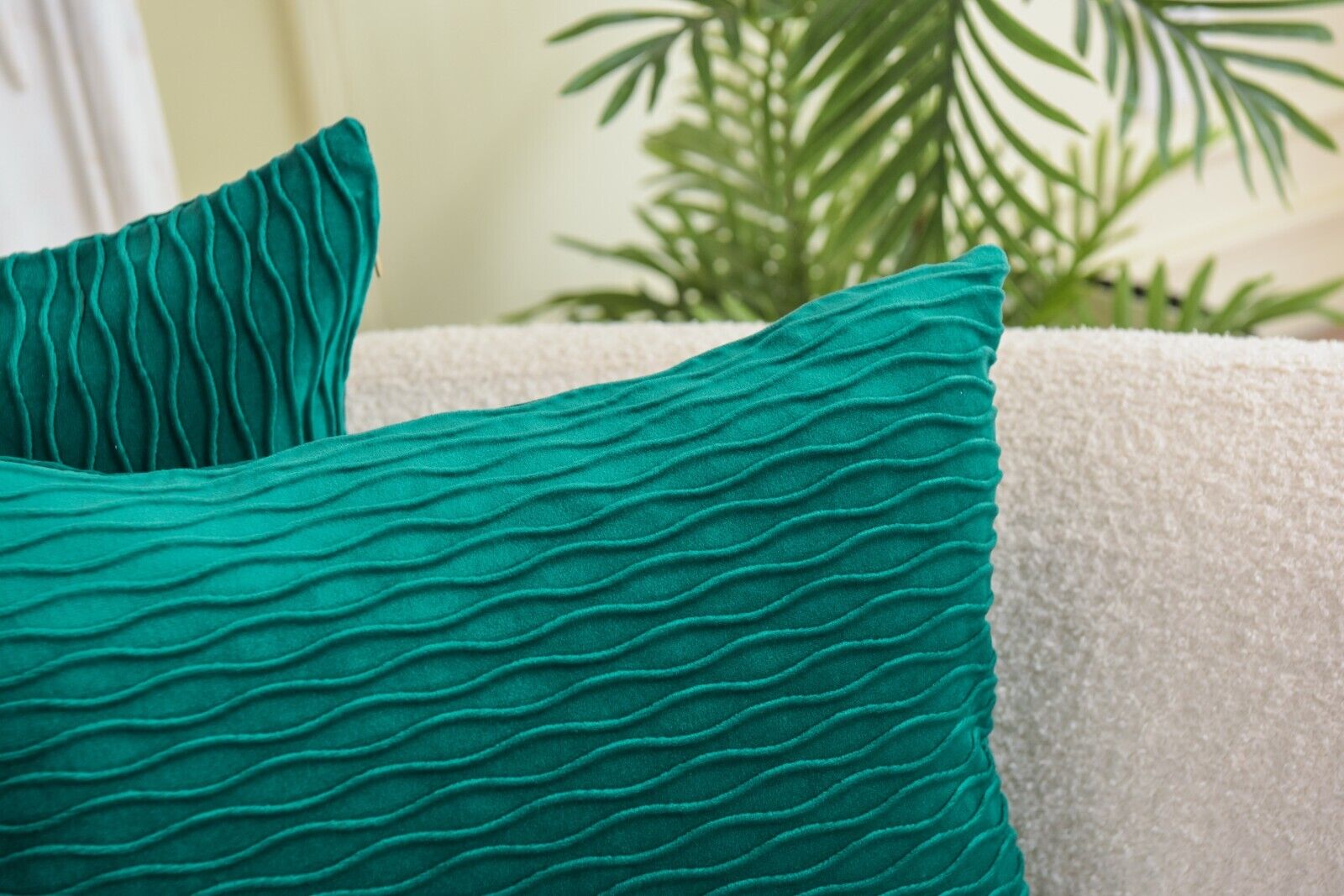 Wave pattern velvet cushion covers in various sizes, showcasing a luxurious texture and elegant design.