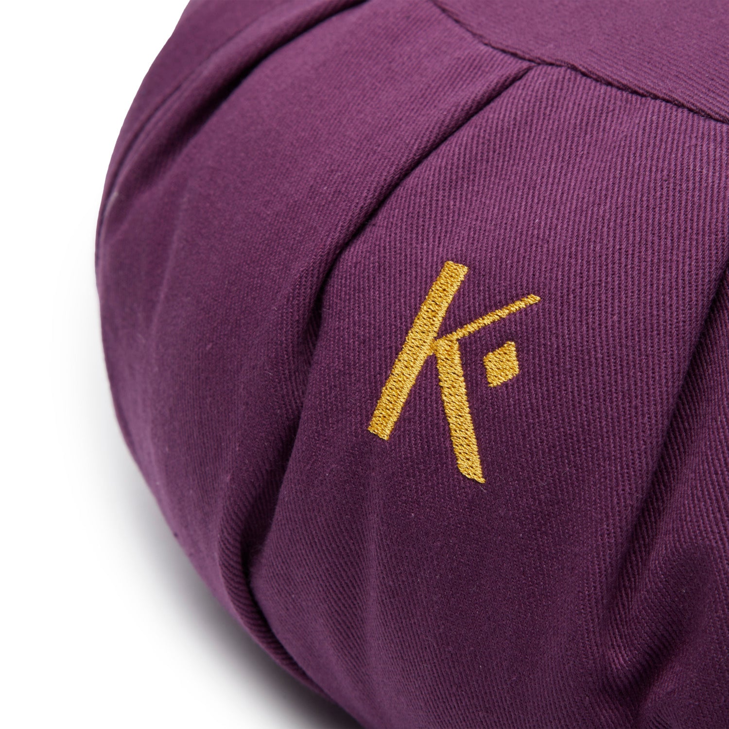 Zafu Coeur prune en coton, rempli de kapok, idéal pour la méditation, avec une housse lavable.