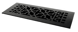 Decorative black floor vent cover.