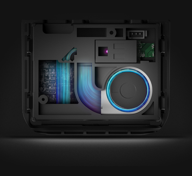 Air Quality Meter Monitor Sensor displaying PM2.5 levels, featuring a sleek design and one-button operation for easy use.