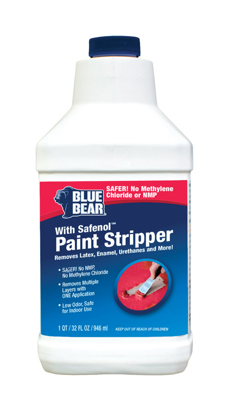 "Blue Bear paint stripper container"