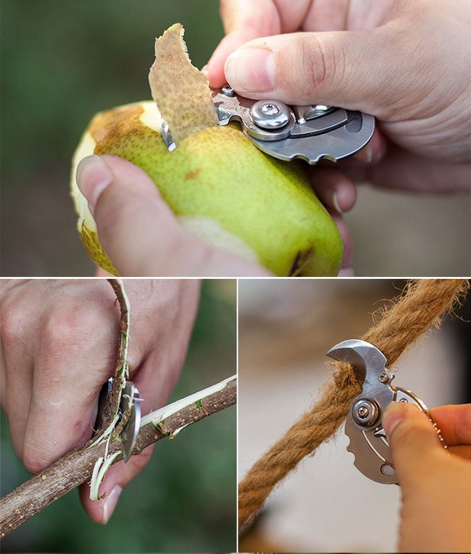Three uses of pocket knife.