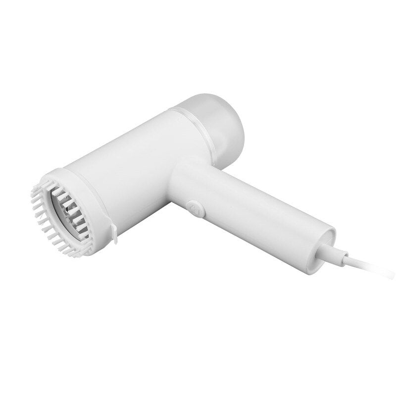 Handheld 1000W Powerful Steamer Brush with detachable head, showcasing its sleek design and integrated water tank.