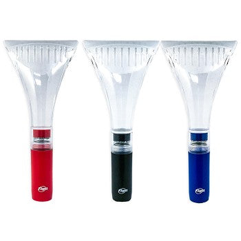 Ice Scraper with COB LED Light in black, blue, and red colors, showcasing its durable design and built-in LED light.
