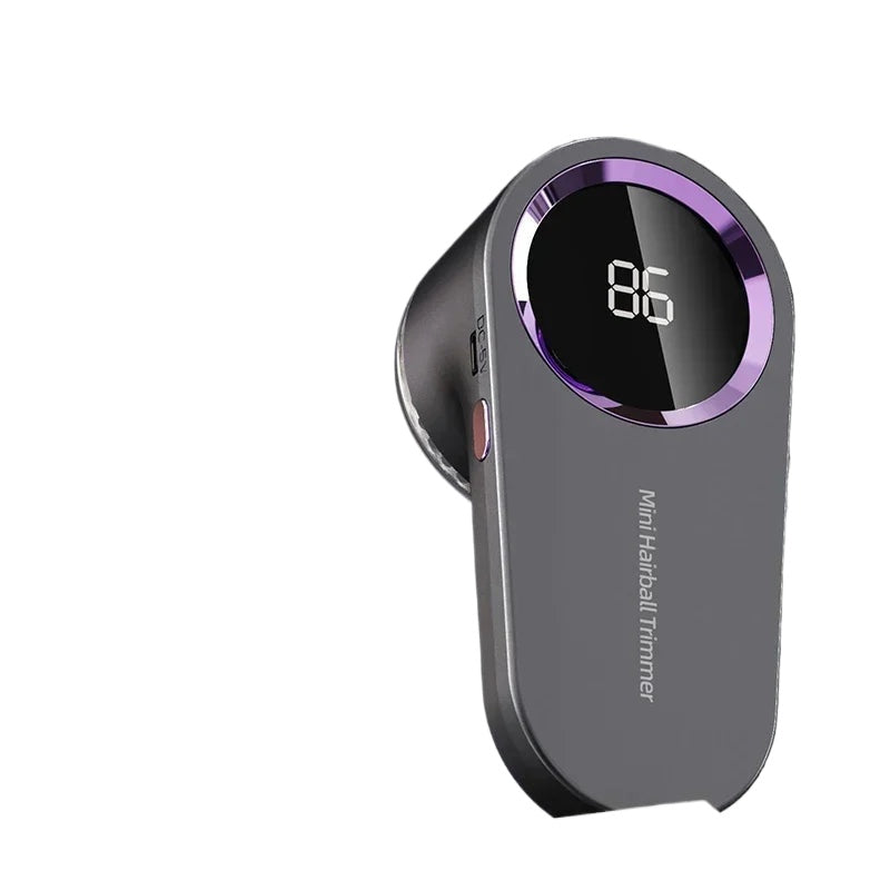 Portable electric lint remover with LED display and Type-C charging port, designed for efficient fuzz removal from various fabrics.