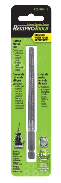 Reciprocating saw rattail metal file.