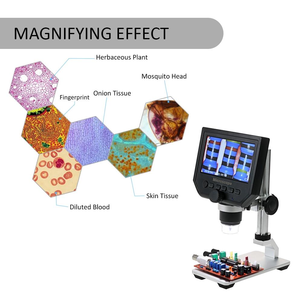 0-600X Digital Microscope LED Magnifier showcasing its compact design and high-definition display, ideal for mobile phone maintenance.