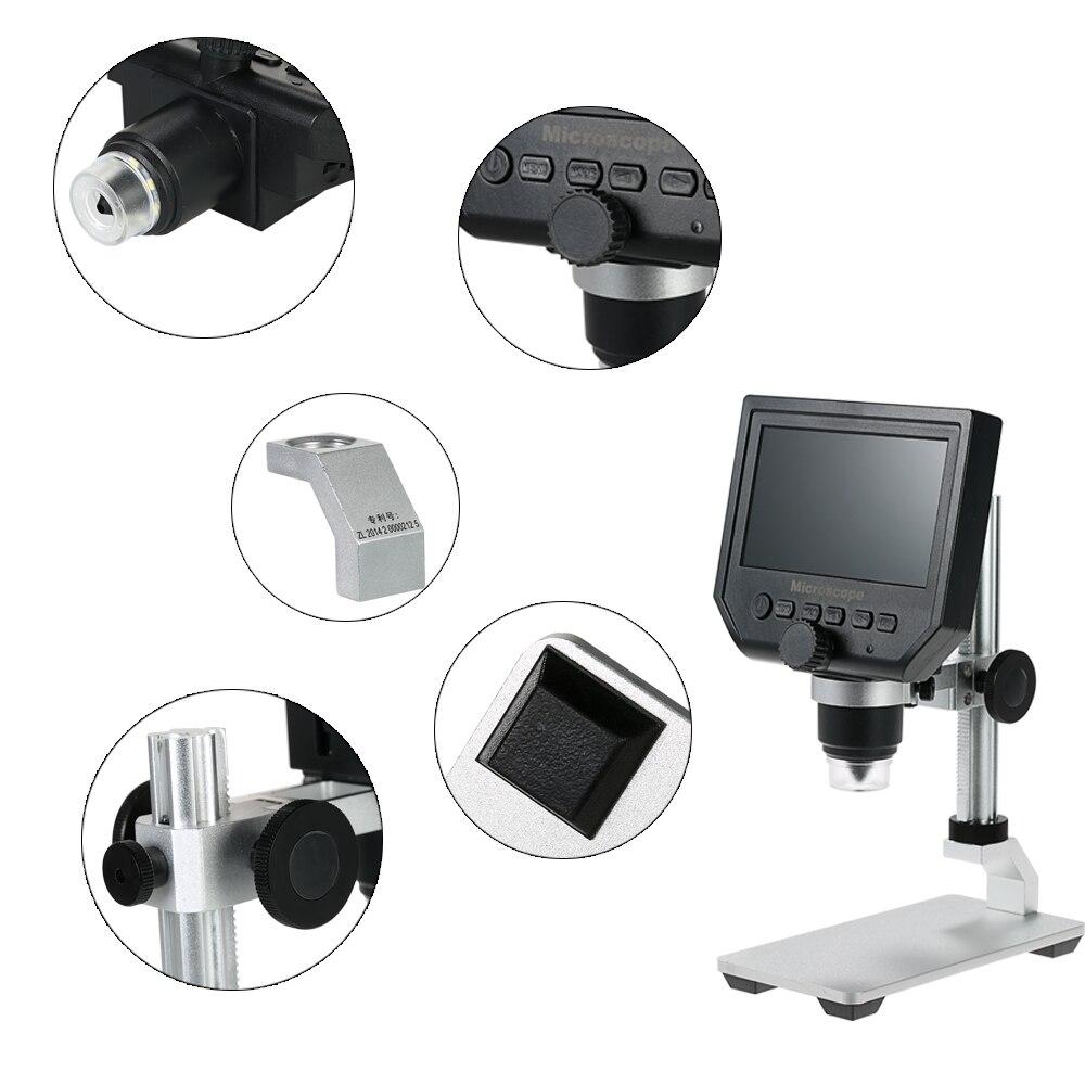 0-600X Digital Microscope LED Magnifier showcasing its compact design and high-definition display, ideal for mobile phone maintenance.