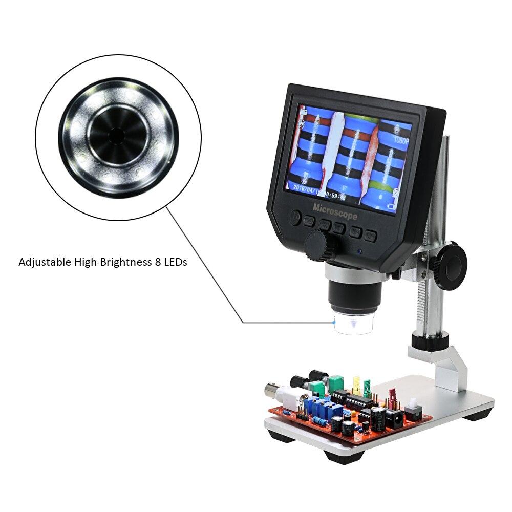0-600X Digital Microscope LED Magnifier showcasing its compact design and high-definition display, ideal for mobile phone maintenance.