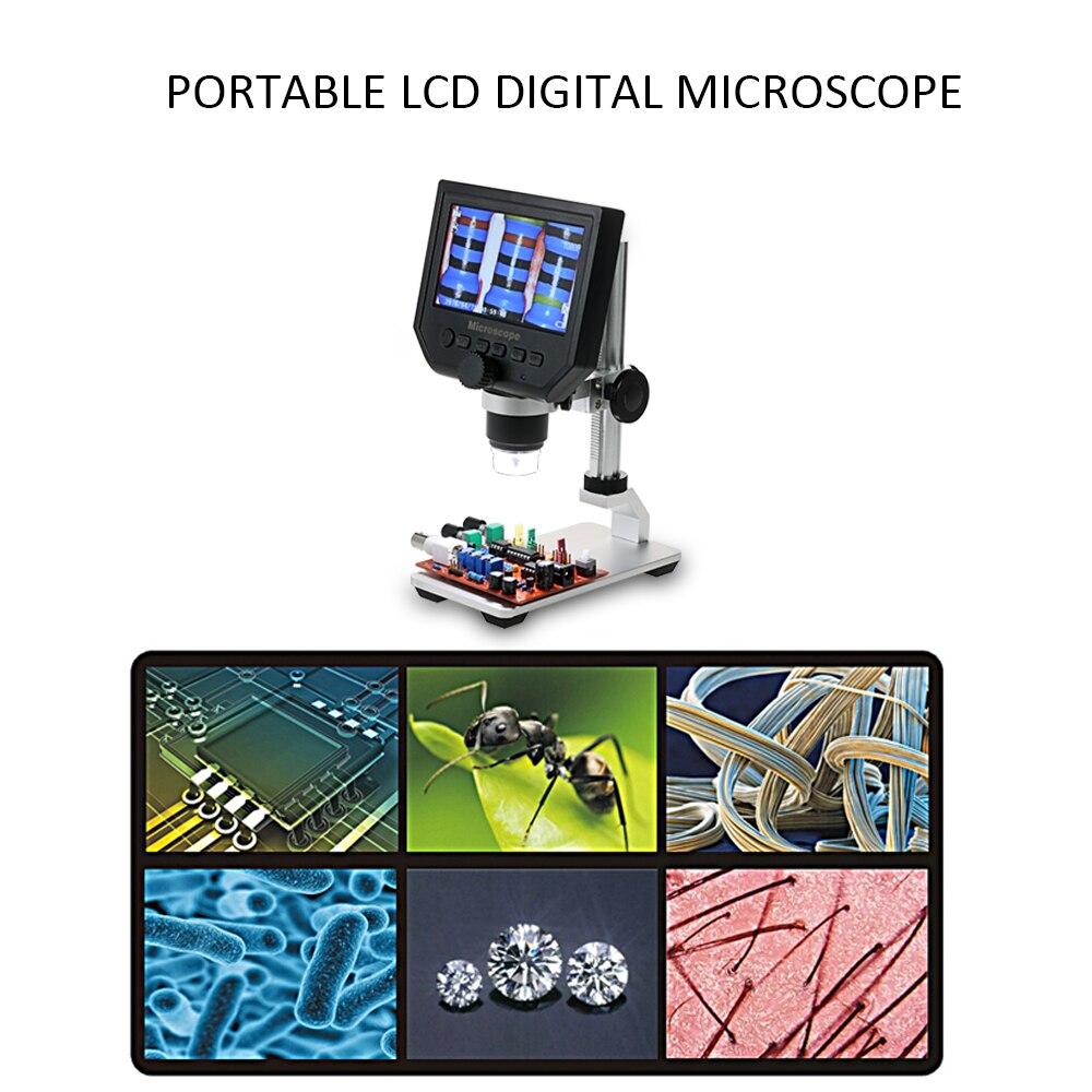 0-600X Digital Microscope LED Magnifier showcasing its compact design and high-definition display, ideal for mobile phone maintenance.