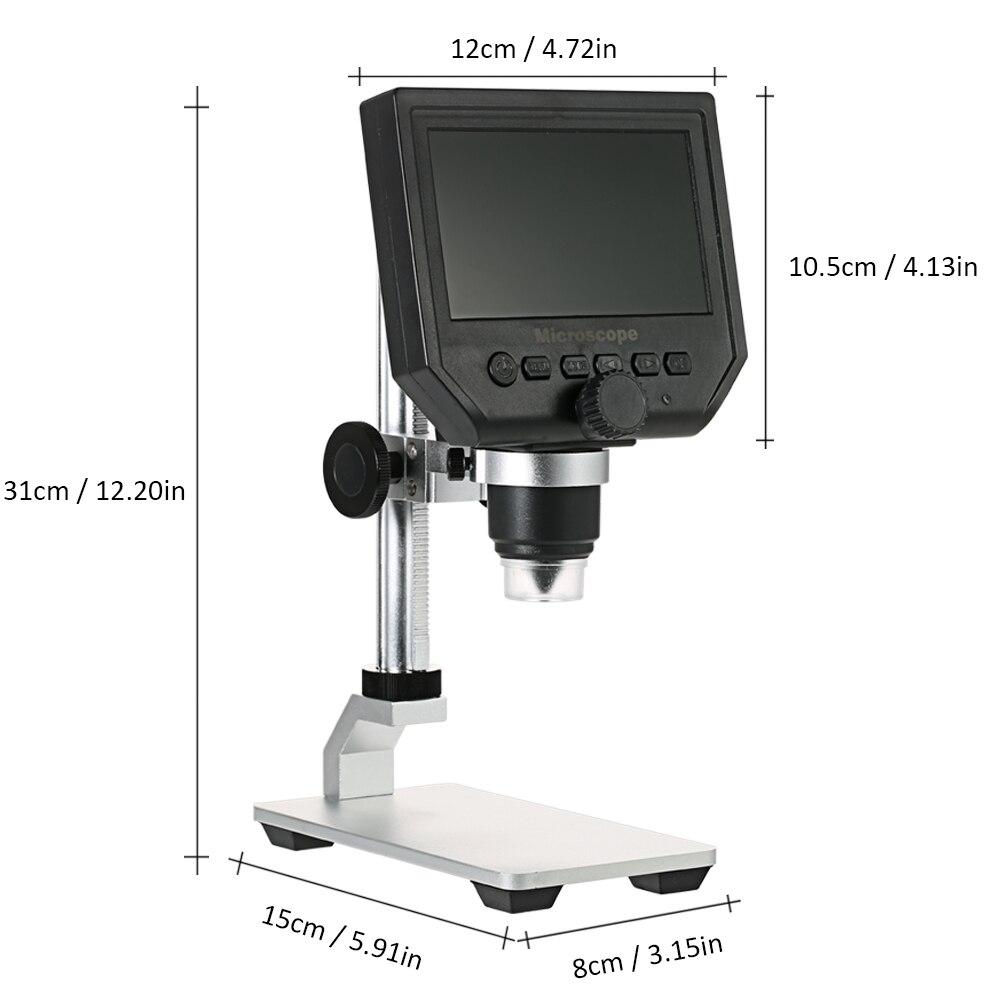 0-600X Digital Microscope LED Magnifier showcasing its compact design and high-definition display, ideal for mobile phone maintenance.