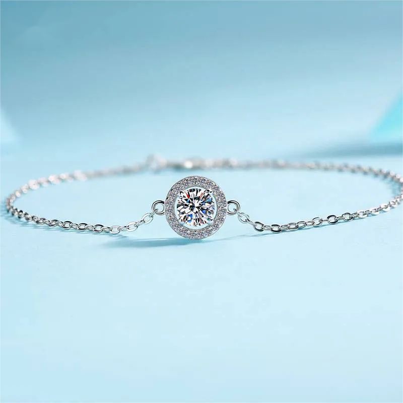 1 Carat Morganite Sterling Silver Bracelet with celestial-inspired design featuring stars, moon, and clouds, showcasing exquisite craftsmanship.