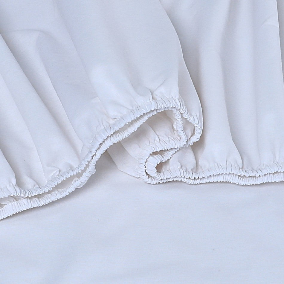 Luxurious 100% Egyptian Cotton Vintage Washed 500TC White King Single Bed Sheets displayed elegantly on a bed.