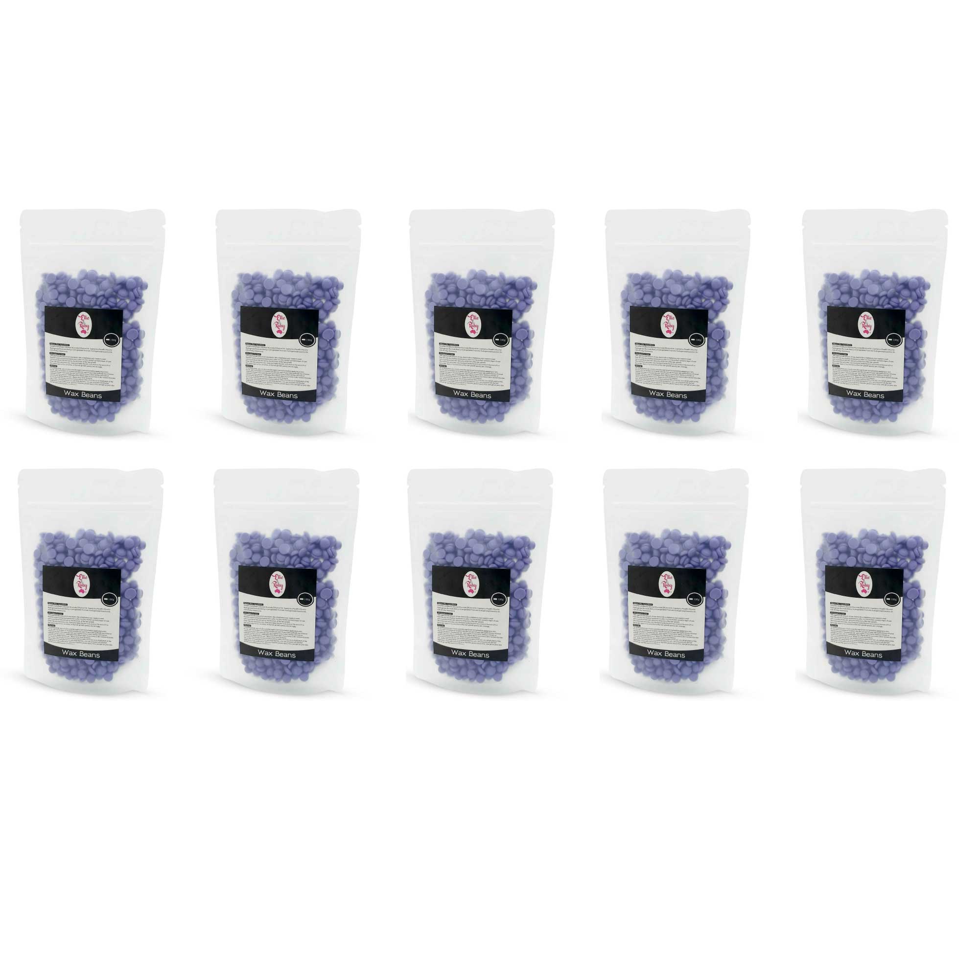 100g pack of Brazilian hard wax beans in a clear bag, showcasing the wax beads ready for use in waxing treatments.