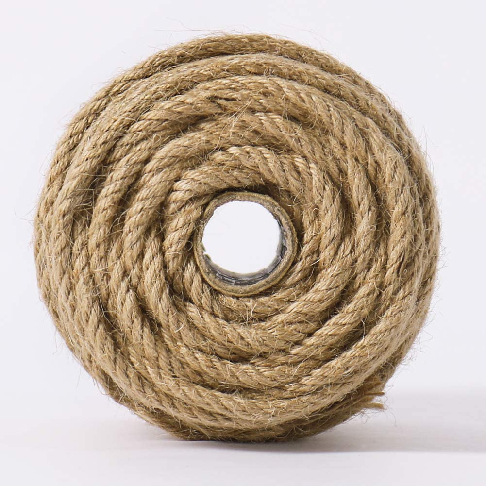 100m natural jute twine rope, 5mm thick, eco-friendly and biodegradable, ideal for gardening and crafts.