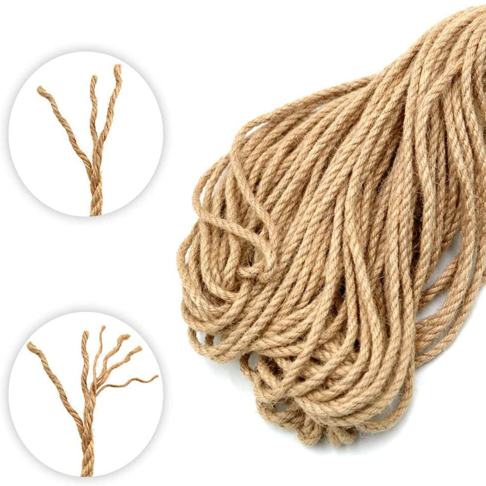 100m natural jute twine rope, 5mm thick, eco-friendly and biodegradable, ideal for gardening and crafts.