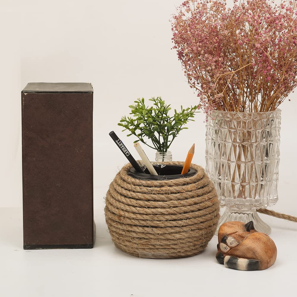 100m natural jute twine rope, 5mm thick, eco-friendly and biodegradable, ideal for gardening and crafts.