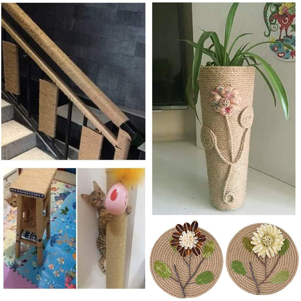 100m natural jute twine rope, 5mm thick, eco-friendly and biodegradable, ideal for gardening and crafts.