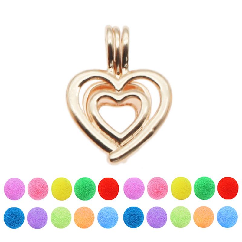 10pcs Classic Rose Gold Mixed Pearl Cage Locket Pendants for aromatherapy, showcasing elegant design and versatility.