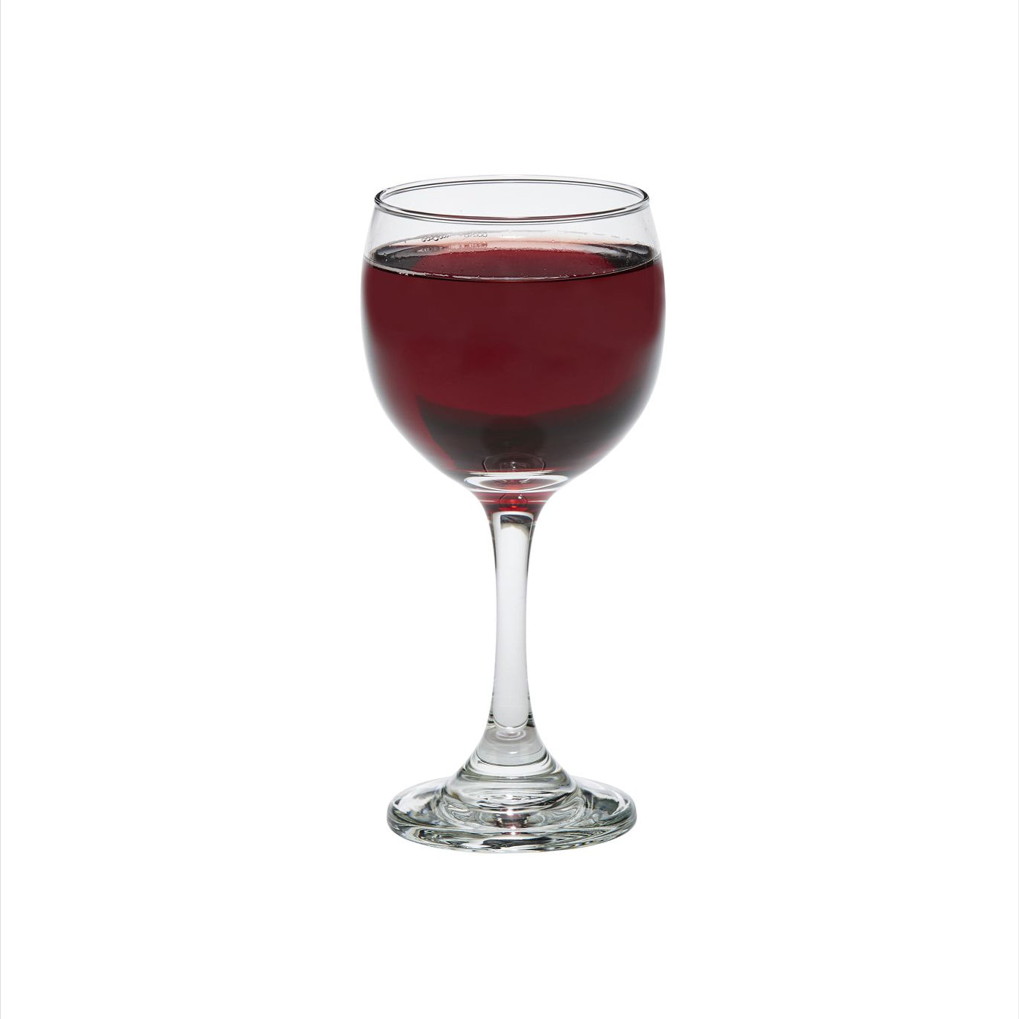 Set of 12 elegant glass balloon goblets, each 7.5 inches tall, designed for red wine and cocktails.
