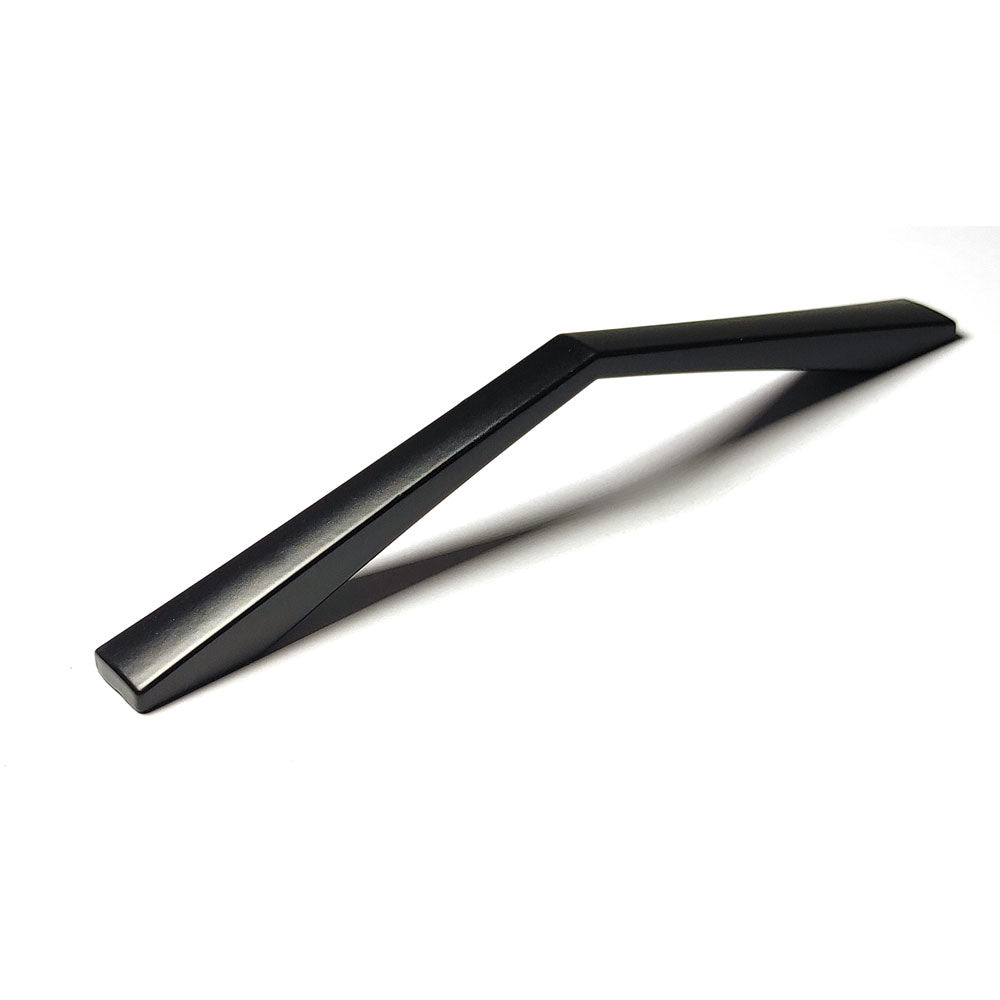 128MM Black Zinc Alloy Kitchen Cabinet Drawer Handle Pulls with modern design and laser edging detail.