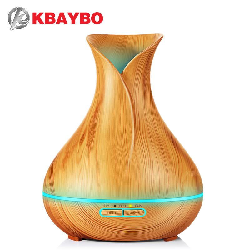 150ml aroma diffuser air purifier with LED lamp, emitting cool mist in a stylish water droplet shape.