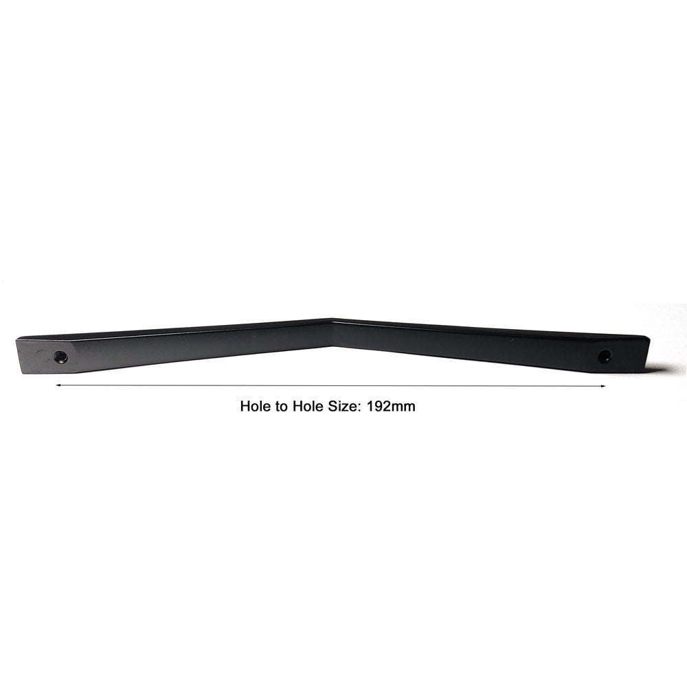 192MM Black Zinc Alloy Kitchen Cabinet Drawer Handle Pulls with modern design and laser edging detail.