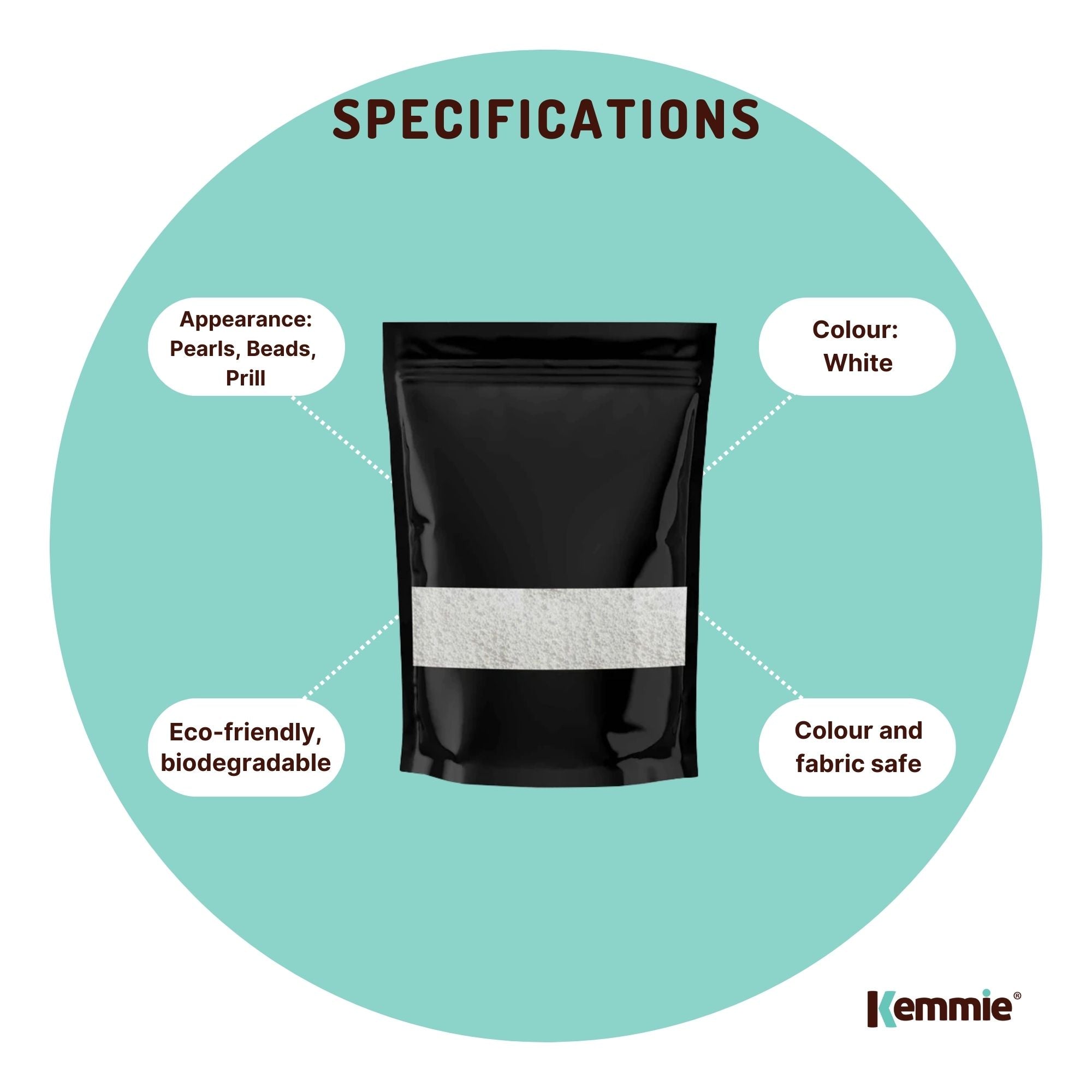 1Kg Sodium Percarbonate powder in a resealable bag, ideal for eco-friendly laundry cleaning and sanitising.