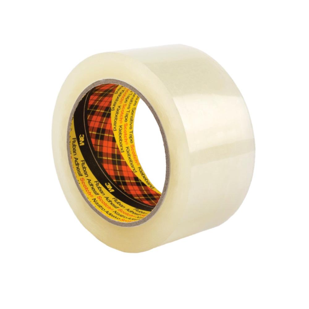 3M Scotch Clear Packing Tape 370, 48mm wide and 75m long, ideal for strong packaging and moving applications.
