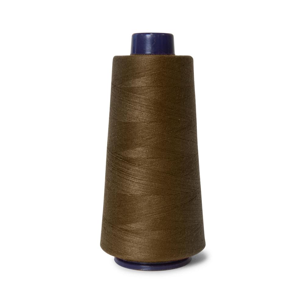 A spool of 1x Brown Sewing Overlocker Thread, 2000m, made from high-quality polyester, ideal for sewing and overlocking projects.
