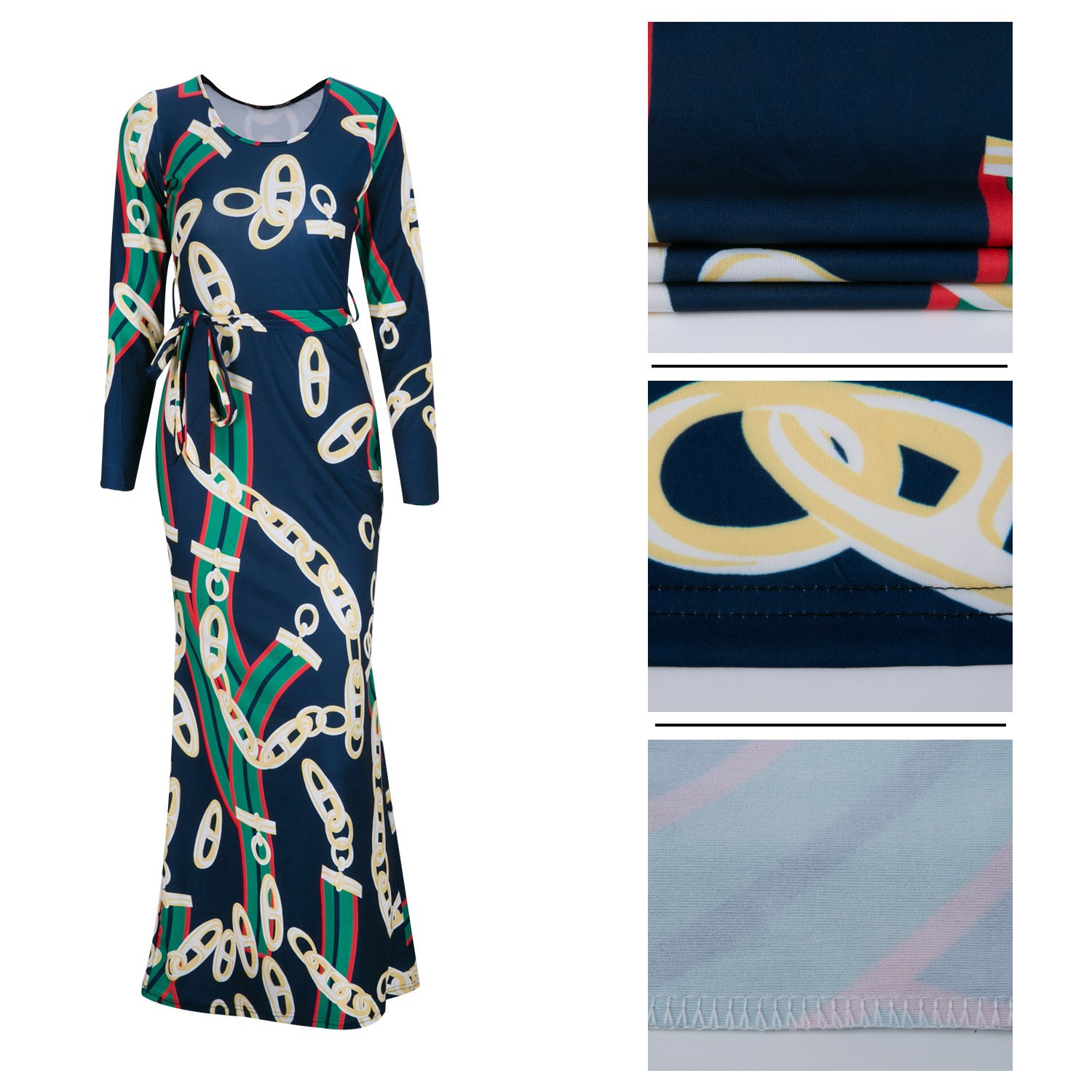 2017 Autumn Women's Maxi Dress featuring traditional African print, showcasing elegant A-line silhouette and cap sleeves.