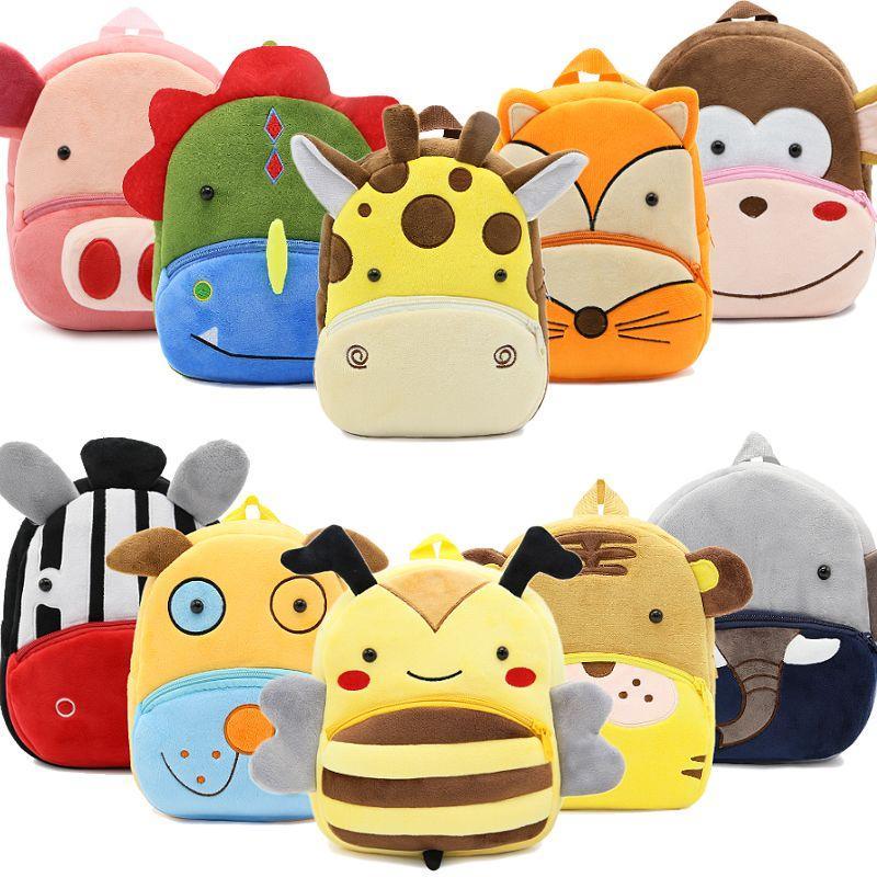 2020 3D Cartoon Plush Children Backpack featuring a cute animal design, perfect for kindergarten kids aged 2-4 years.