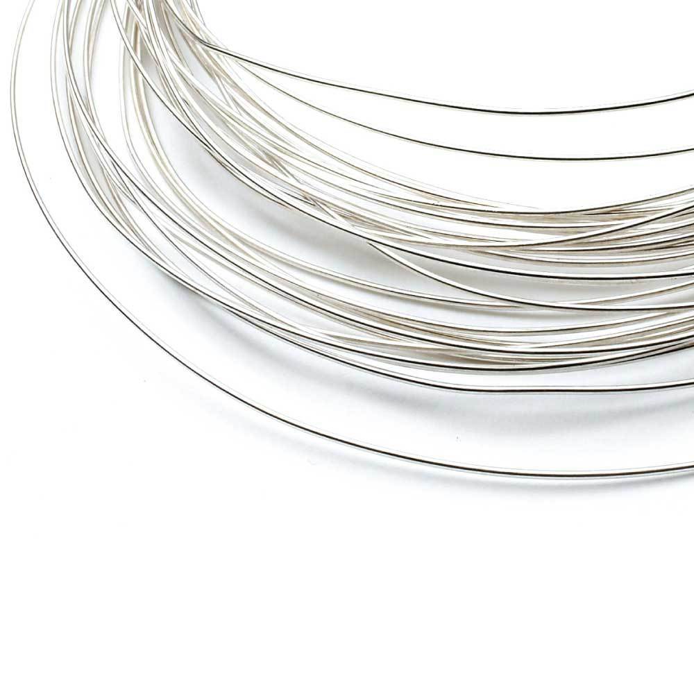 20cm length of soft round sterling silver wire, 0.5mm thickness, ideal for jewelry making and wire wrapping.