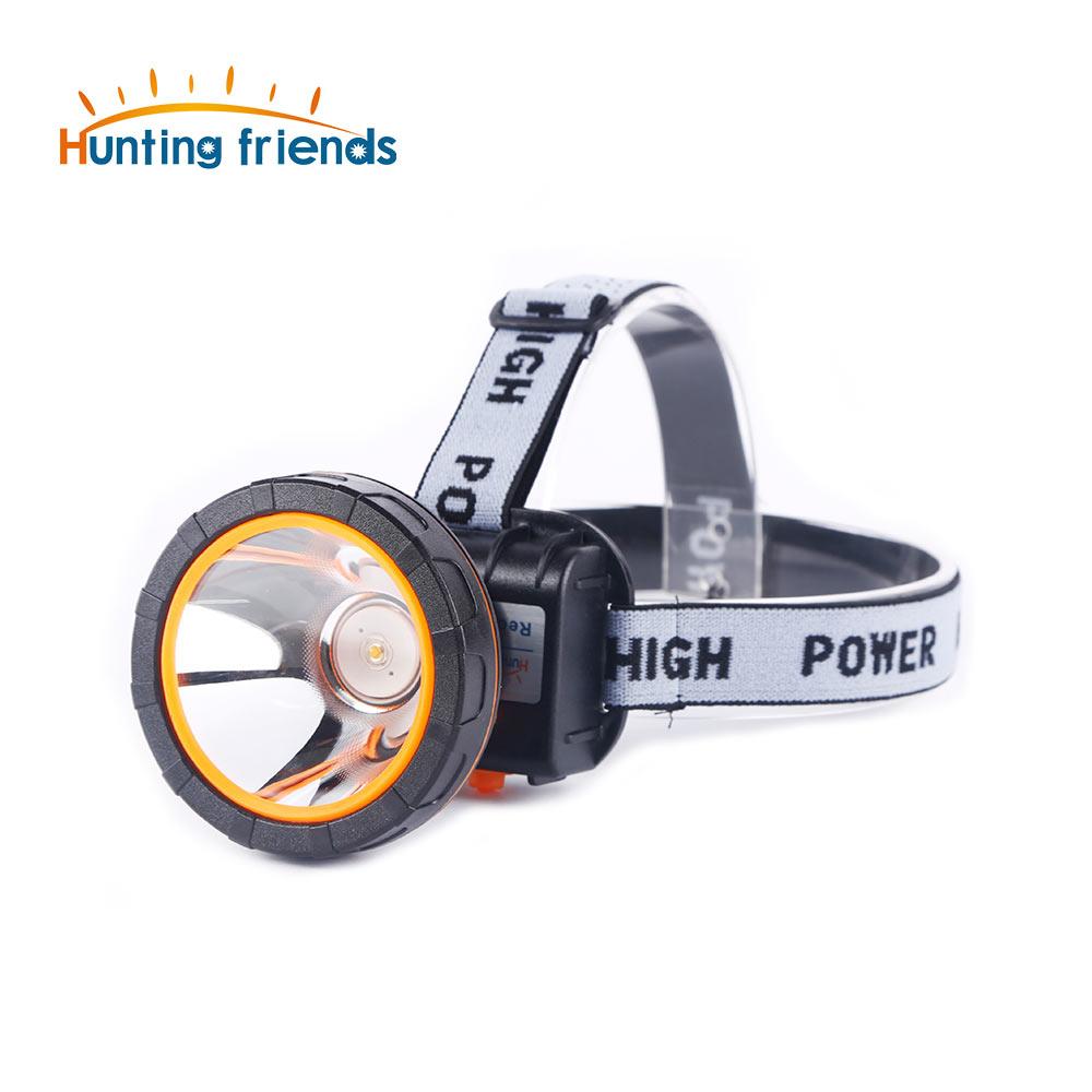 20W LED Headlamp featuring a waterproof design, adjustable headband, and rechargeable battery, ideal for mining and outdoor activities.