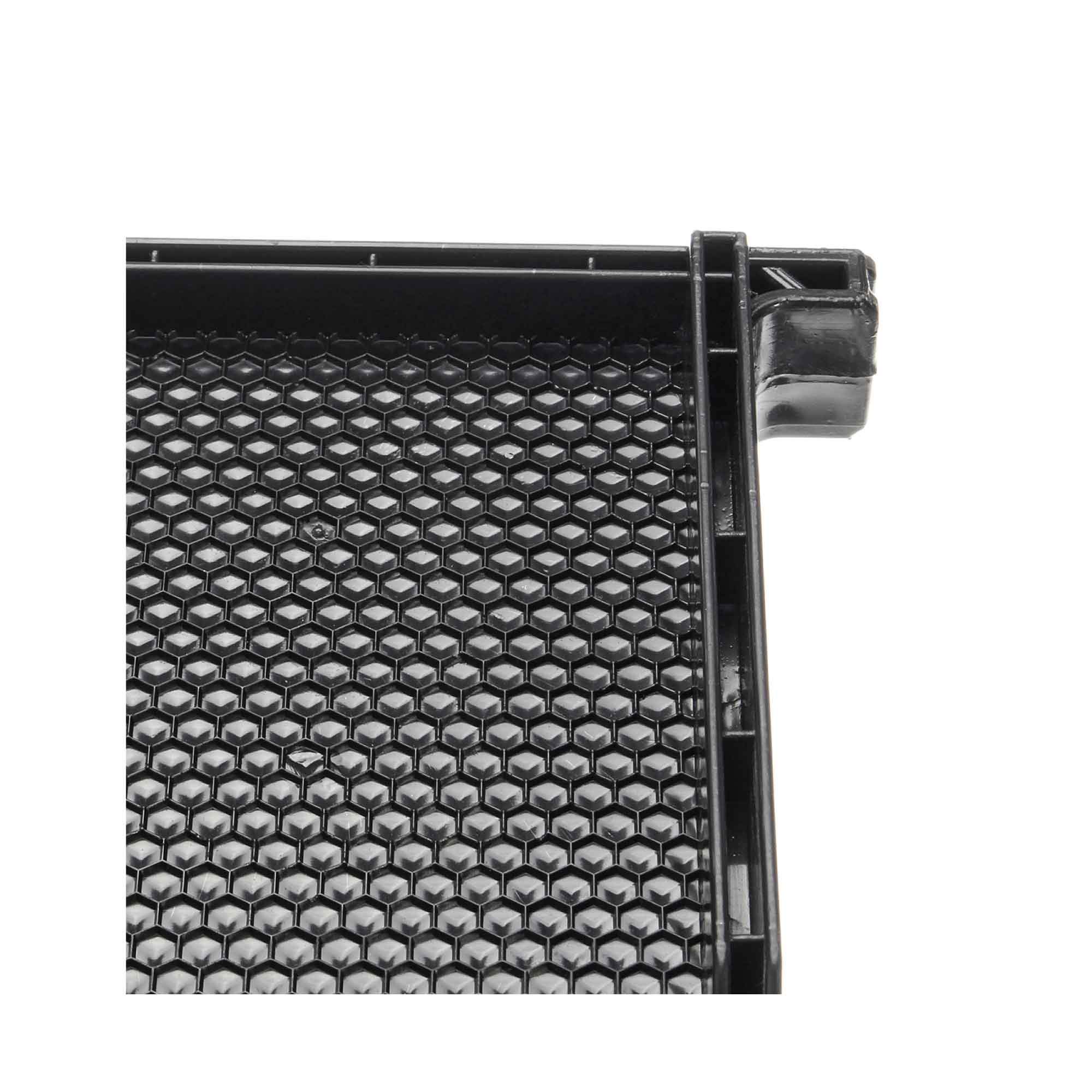 20 assembled plastic frames for Langstroth beehives, showcasing their sturdy design and dimensions.