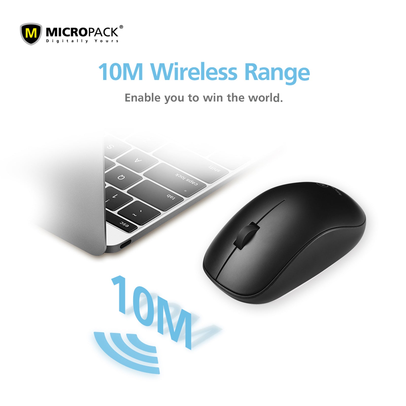 Black 2.4G Wireless Mouse with USB receiver, ergonomic design, and slim profile for comfortable use.