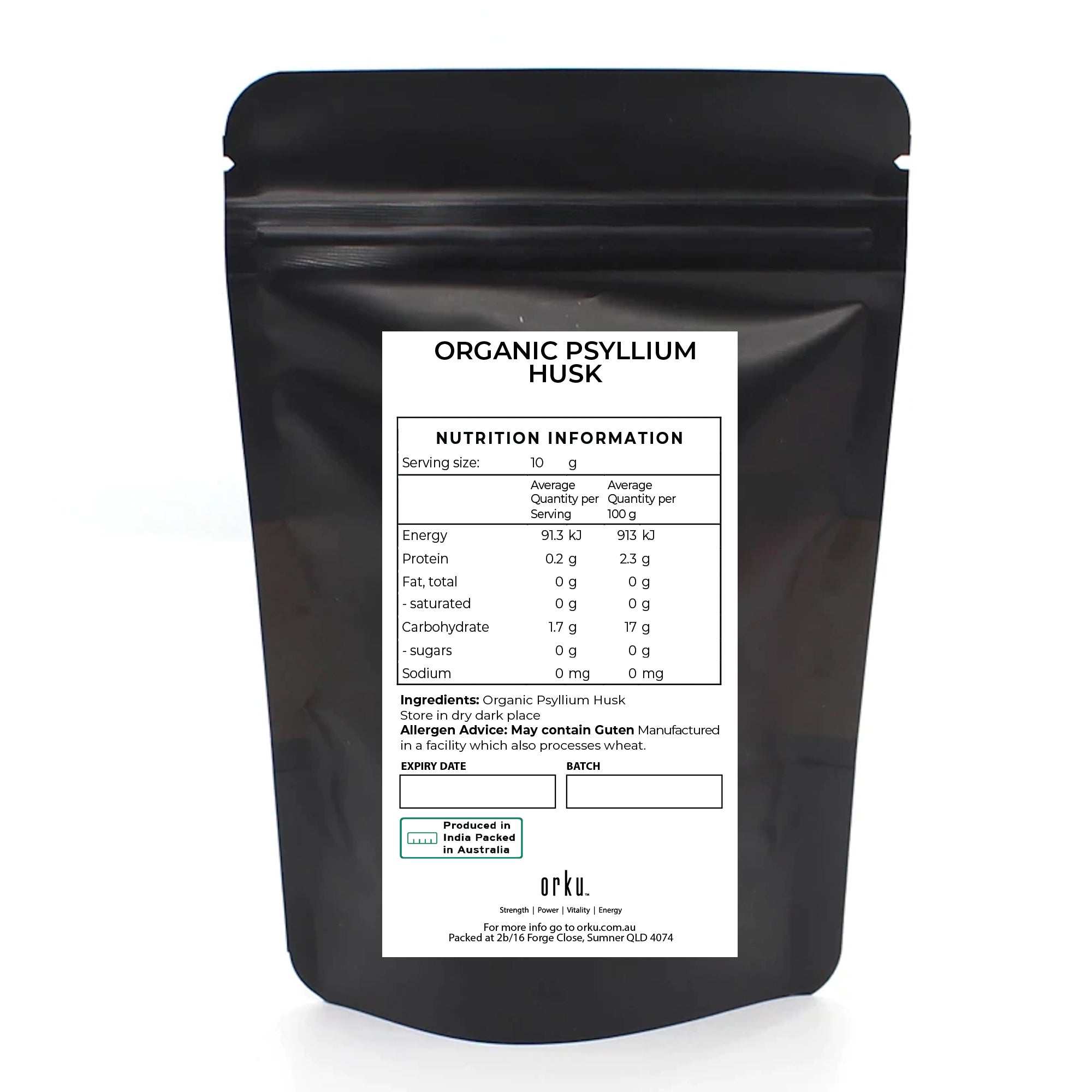 2Kg bag of Organic Psyllium Husk Powder, beige semi-solid powder for digestive health.