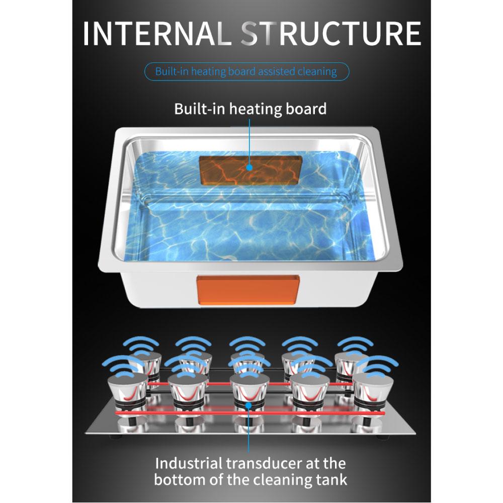 2L Digital Ultrasonic Cleaner with stainless steel tank and control panel, designed for cleaning jewelry and delicate items.