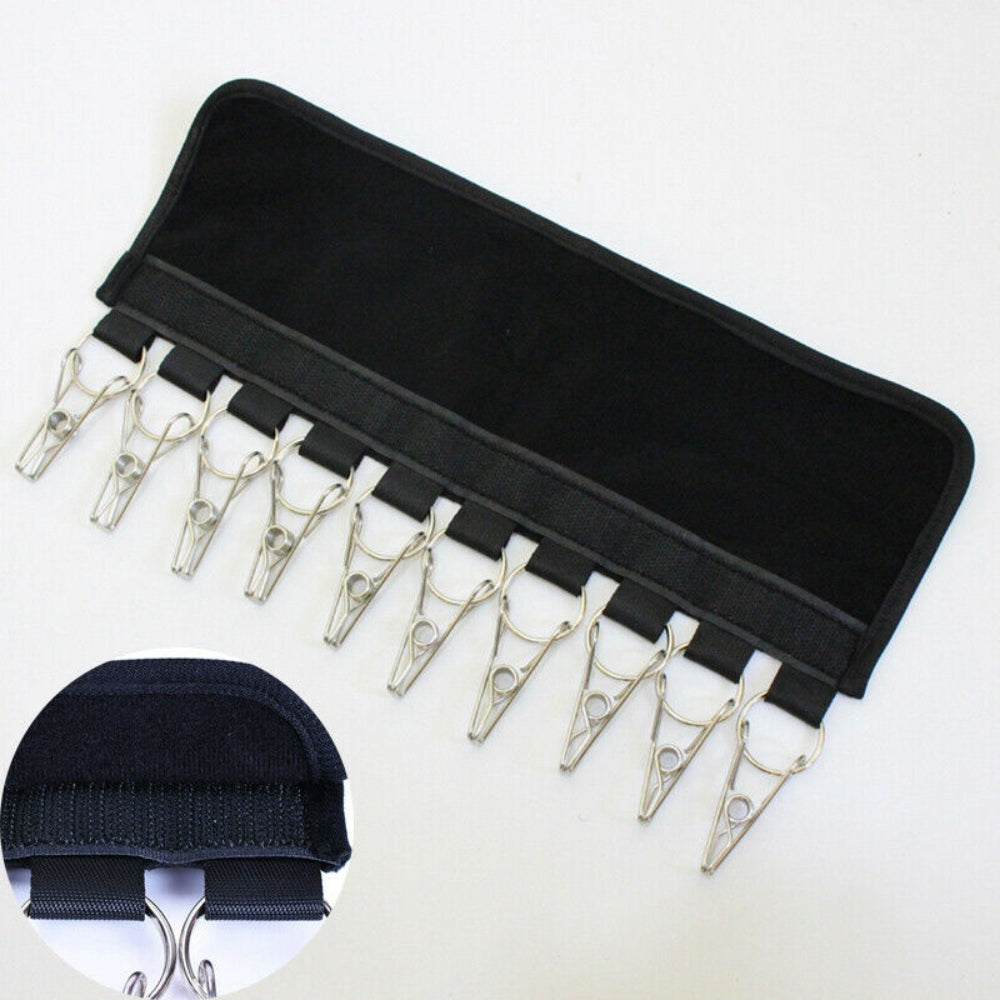 2X 10 Clips Door Cap Rack Baseball Hat Holder with multiple clips for organizing hats in a closet.