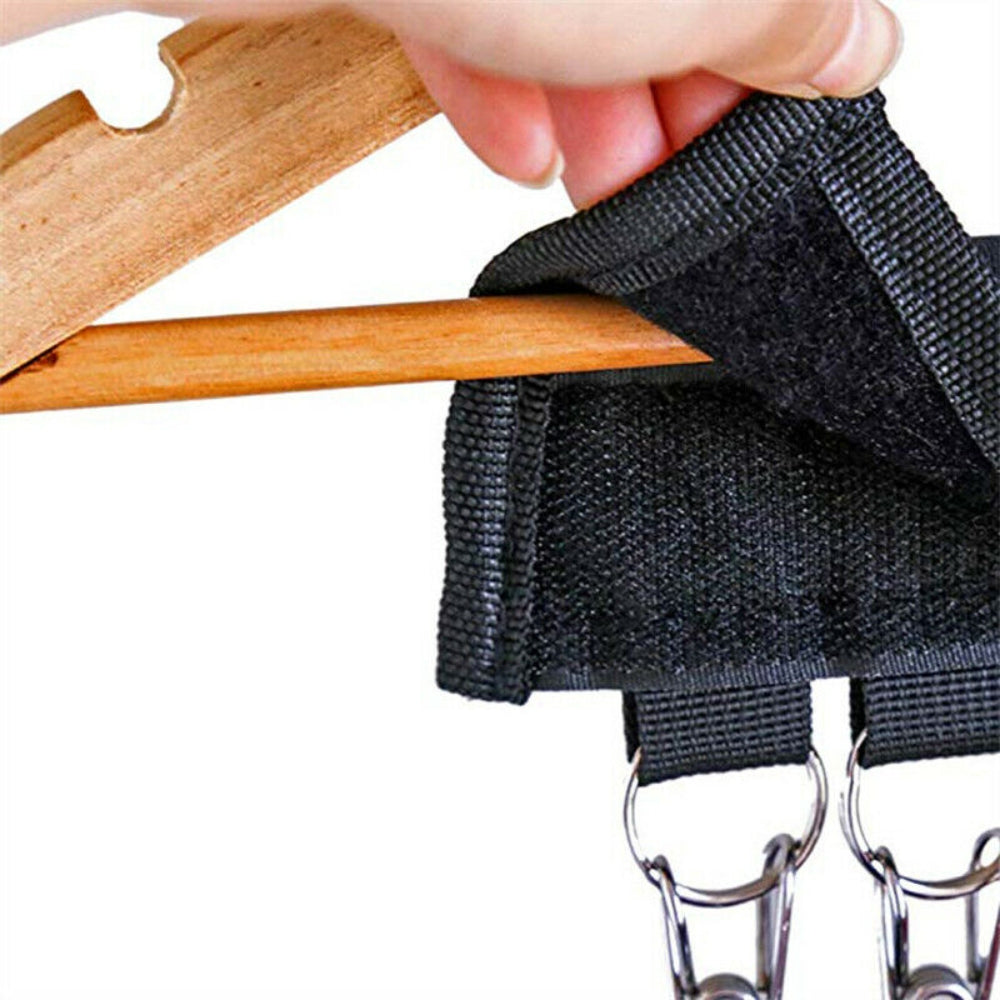 2X 10 Clips Door Cap Rack Baseball Hat Holder with multiple clips for organizing hats in a closet.