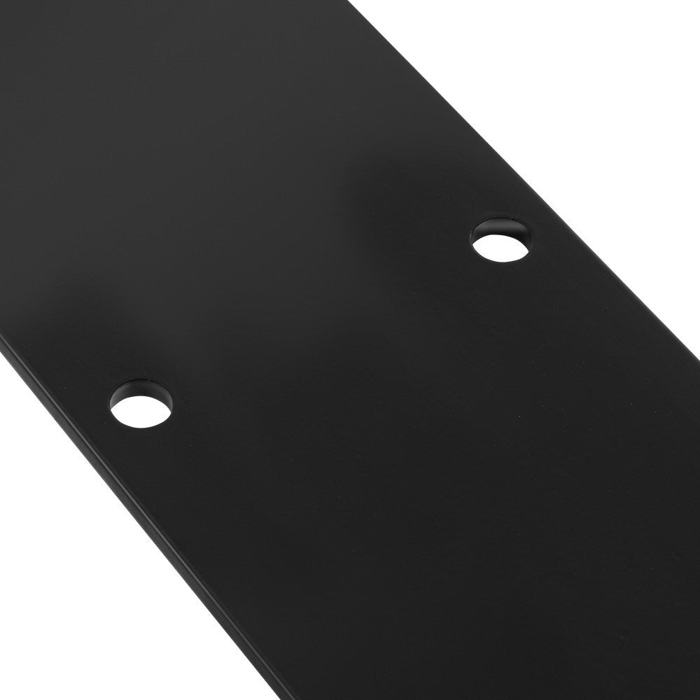 Two industrial-style metal legs for coffee or dining tables, featuring a robust X shape design and a sleek black powder-coated finish.