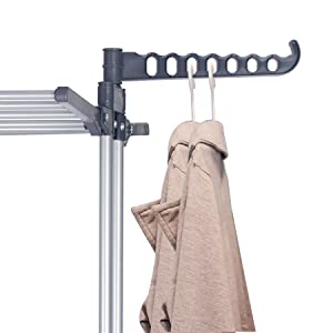 3 Tier Foldable Clothes Drying Rack with Hanger Stand, showcasing its compact design and multiple drying levels.